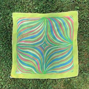 🌼 Vintage Scarf / Bandanna Swirls 1960s Fashion
